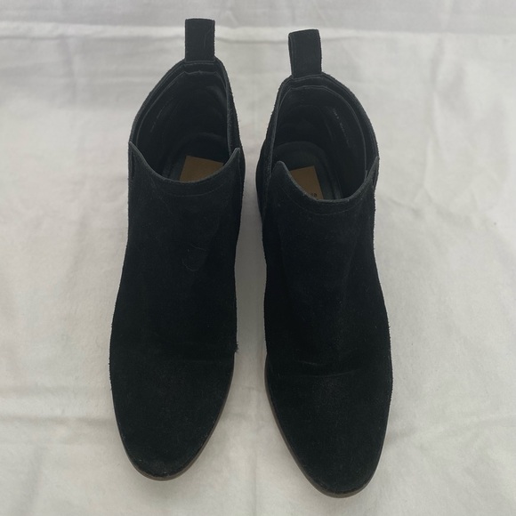 Dolce Vita Black Suede Flat Ankle Bootie - Picture 5 of 11